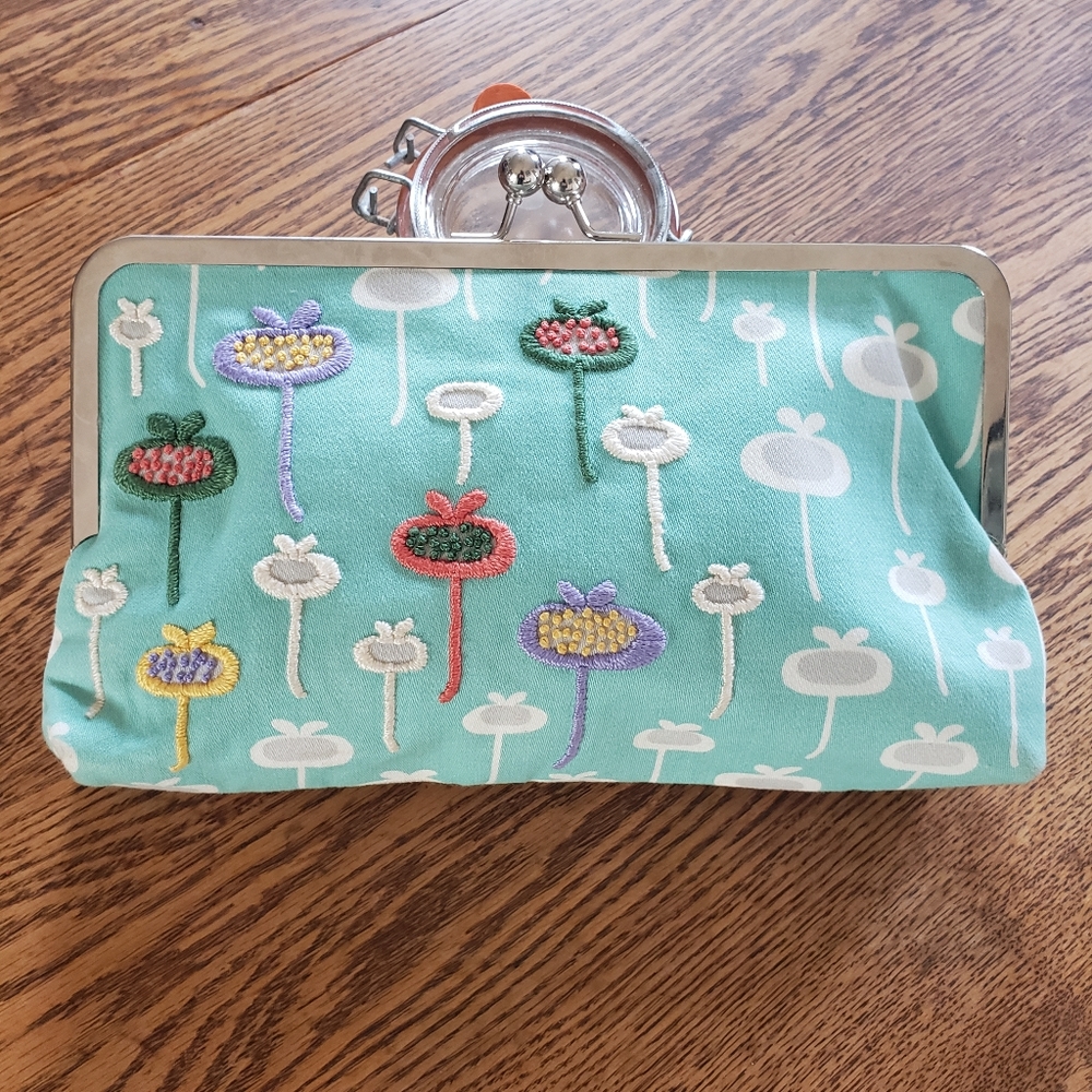 Custom embroidered clutch